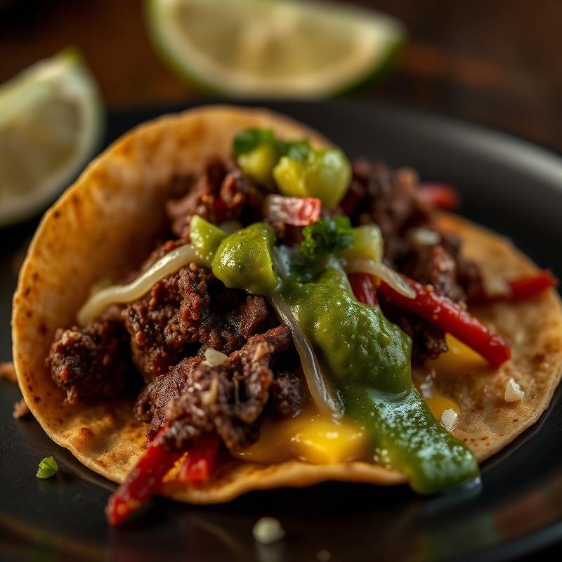 Loaded beef taco